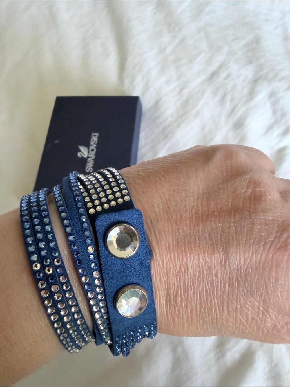 Swarovski Blue Crystal Wrap Bracelet - Picture 9 of 11